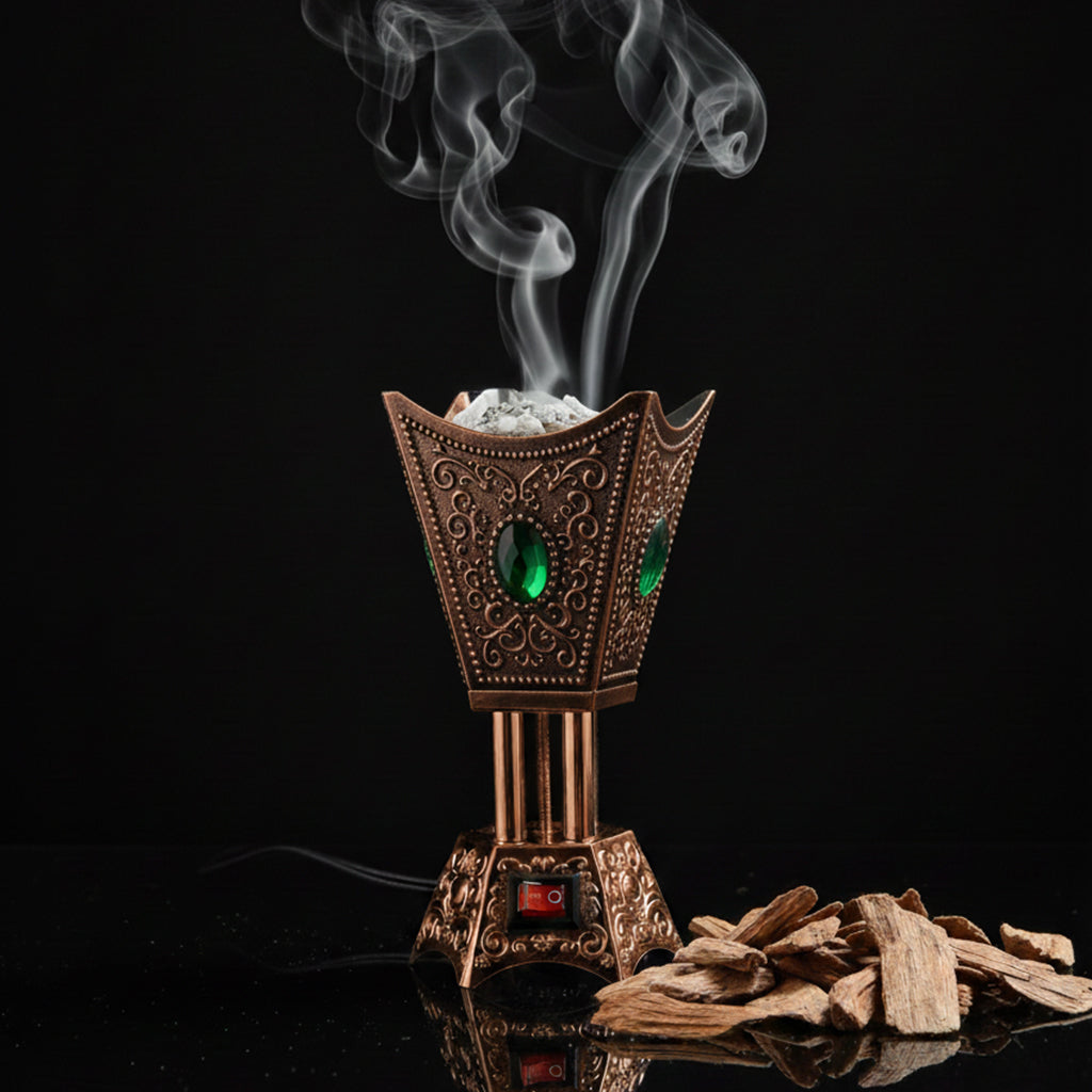 Antique Copper & Jewel-Encrusted Electric Mabkhara