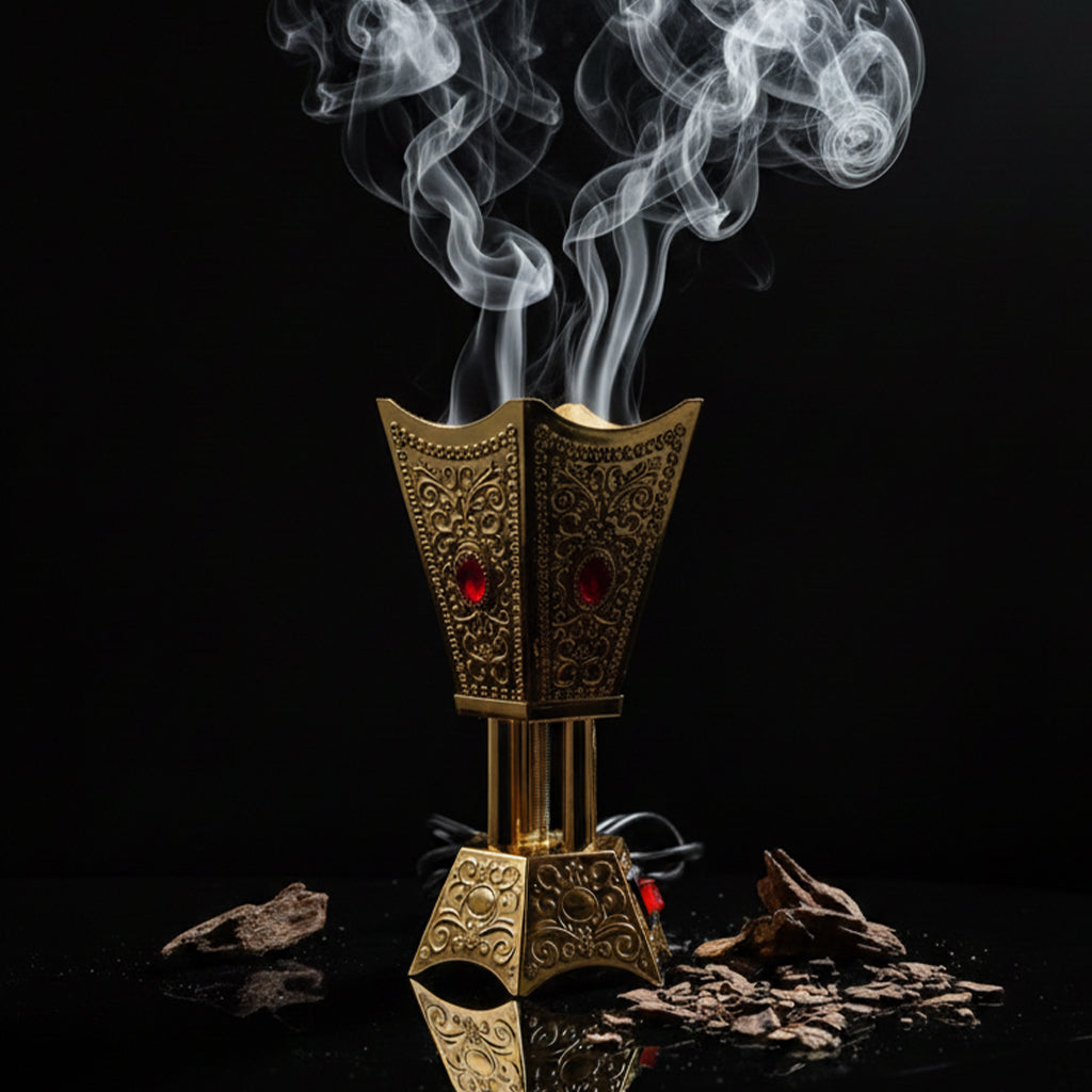 Golden Filigree & Ruby-Studded Electric Mabkhara